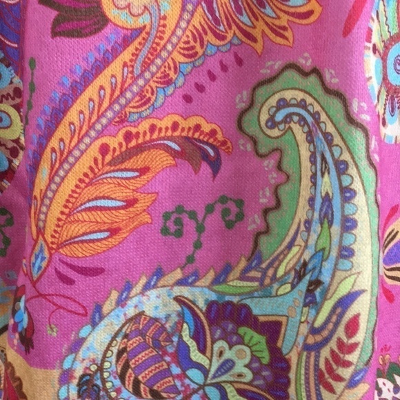 C.o.z.y. Pink Paisley Open Fringed Jacket Size Large - Picture 8 of 14